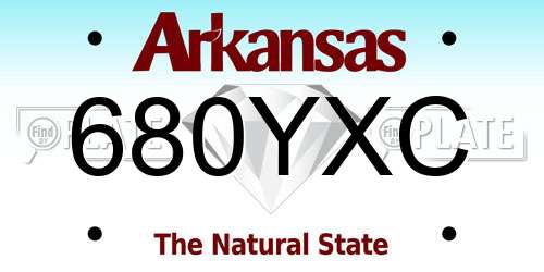 680YXC Arkansas License Plate