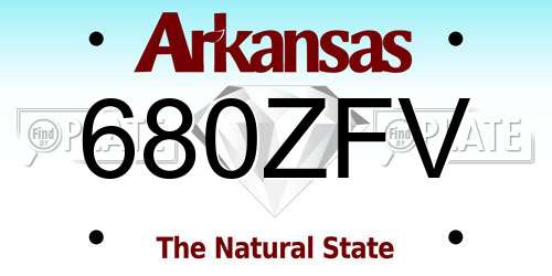 680ZFV Arkansas License Plate