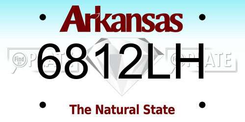 6812LH Arkansas License Plate