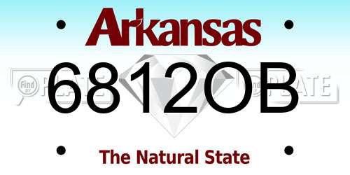 6812OB Arkansas License Plate
