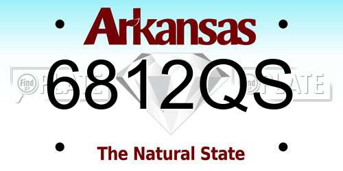 6812QS Arkansas License Plate