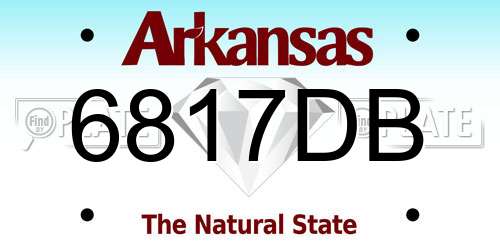 6817DB Arkansas License Plate