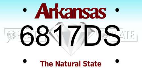 6817DS Arkansas License Plate