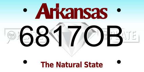 6817OB Arkansas License Plate