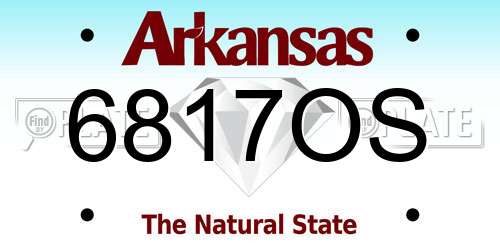 6817OS Arkansas License Plate