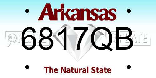 6817QB Arkansas License Plate