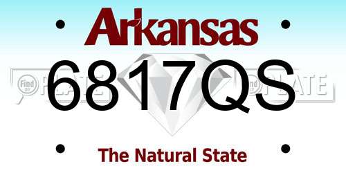 6817QS Arkansas License Plate