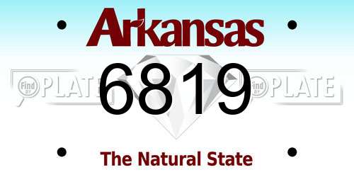 6819 Arkansas License Plate