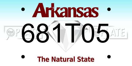 681T05 Arkansas License Plate