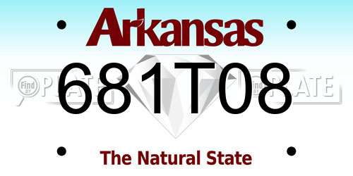 681T08 Arkansas License Plate