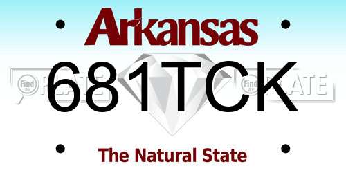 681TCK Arkansas License Plate