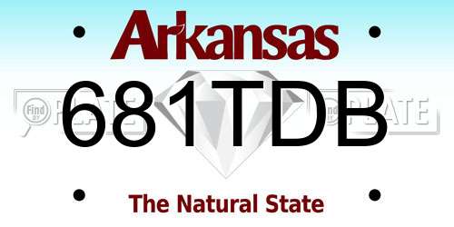681TDB Arkansas License Plate