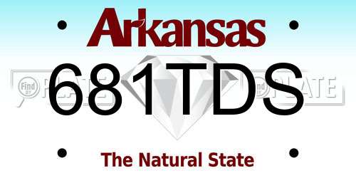 681TDS Arkansas License Plate
