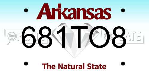 681TO8 Arkansas License Plate