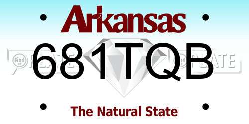 681TQB Arkansas License Plate