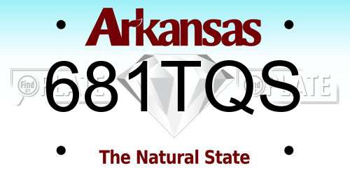 681TQS Arkansas License Plate