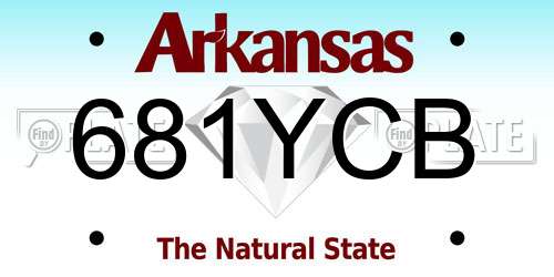 681YCB Arkansas License Plate