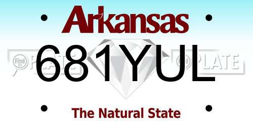 681YUL Arkansas License Plate