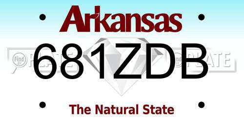 681ZDB Arkansas License Plate