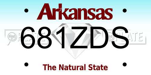 681ZDS Arkansas License Plate