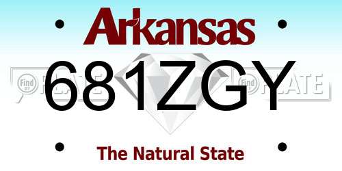 681ZGY Arkansas License Plate