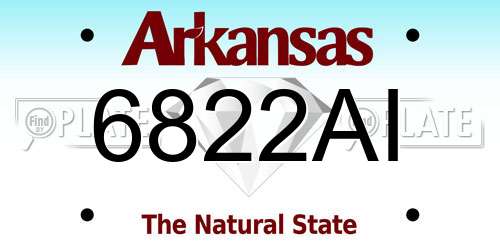 6822AI Arkansas License Plate