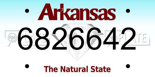 6826642 Arkansas License Plate