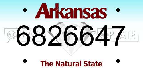 6826647 Arkansas License Plate