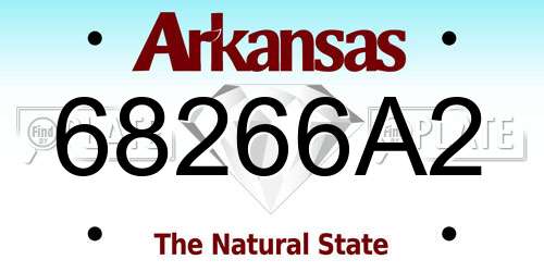 68266A2 Arkansas License Plate
