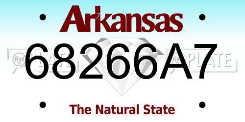 68266A7 Arkansas License Plate