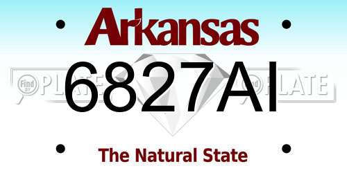 6827AI Arkansas License Plate