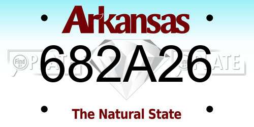 682A26 Arkansas License Plate