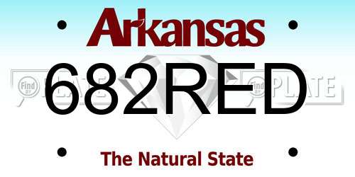 682RED Arkansas License Plate