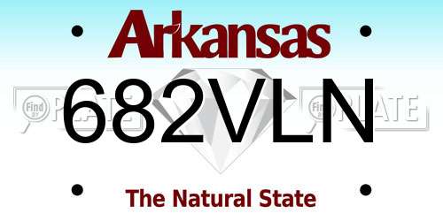 682VLN Arkansas License Plate