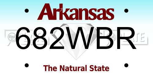 682WBR Arkansas License Plate