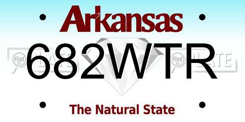 682WTR Arkansas License Plate