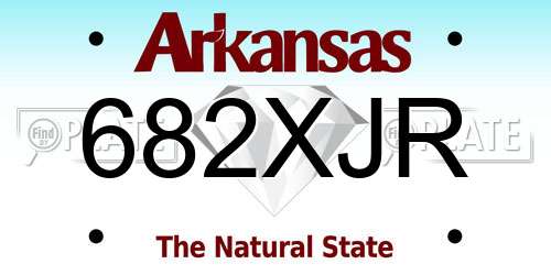 682XJR Arkansas License Plate