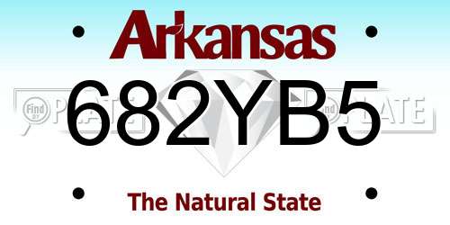 682YB5 Arkansas License Plate