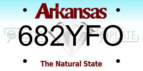 682YFO Arkansas License Plate