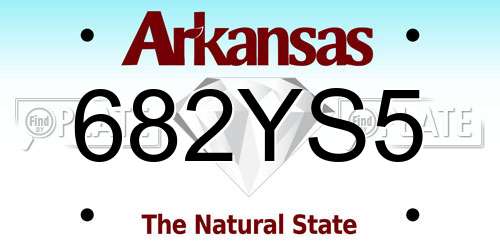 682YS5 Arkansas License Plate