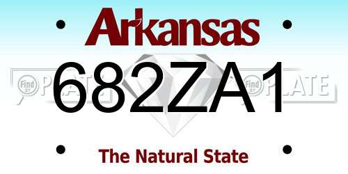 682ZA1 Arkansas License Plate