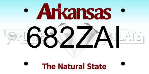 682ZAI Arkansas License Plate