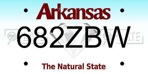 682ZBW Arkansas License Plate
