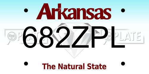 682ZPL Arkansas License Plate