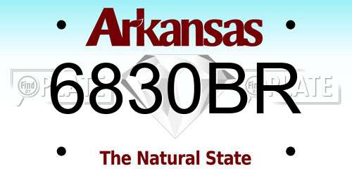 6830BR Arkansas License Plate