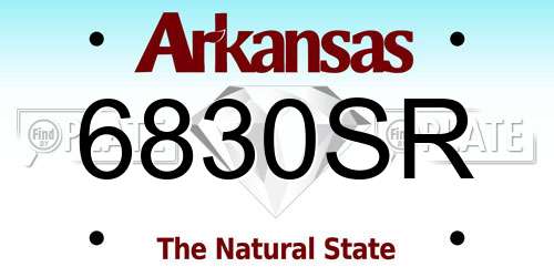 6830SR Arkansas License Plate