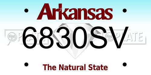 6830SV Arkansas License Plate