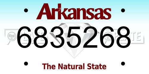 6835268 Arkansas License Plate