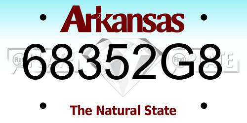 68352G8 Arkansas License Plate