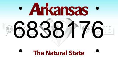 6838176 Arkansas License Plate